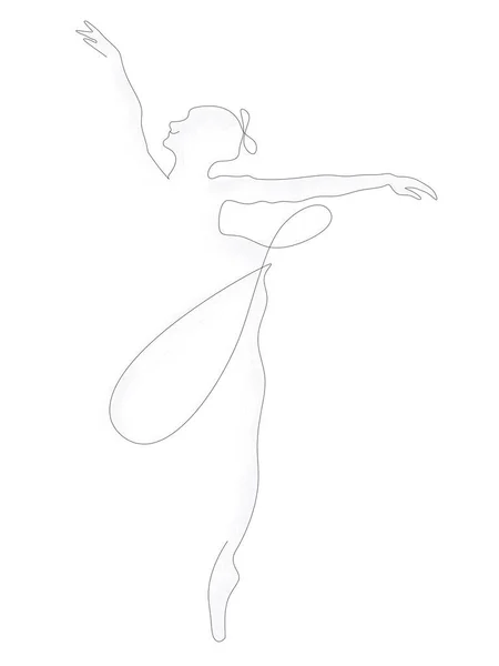 Иллюстрация Балерины Печати Одежде — стоковое фото