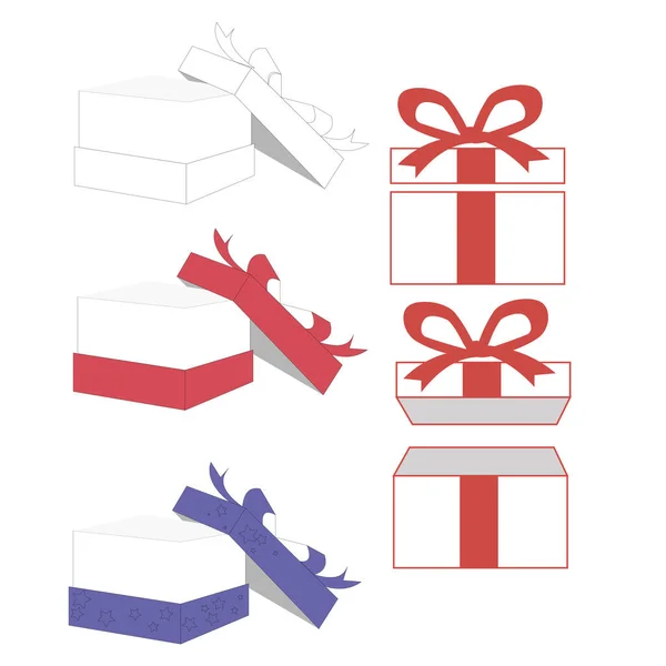 Vector Illustration Gift Boxes Beautiful Packaging — Stock Vector