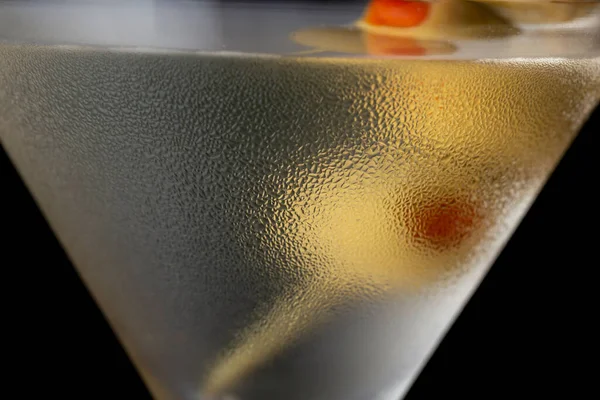 Cocktail Martini Avec Vodka Gin Sec Vermouth Quelques Olives Sur — Photo