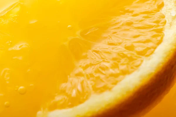 Top View Macro Detail Slice Orange Floating Crushed Ice Orange — Stock Photo, Image