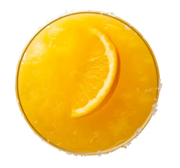 Top View Orange Margarita Cocktail Tequila Triple Sec Orange Juice — Stock Photo, Image