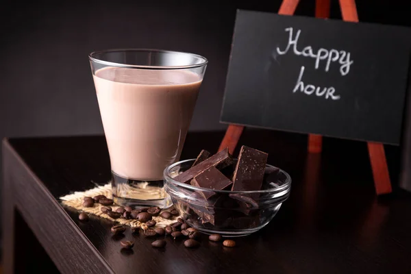 Irish Cream Coffee Cocktail Served Cocktail Glass Bar Counter Cocktail — Stock Photo, Image