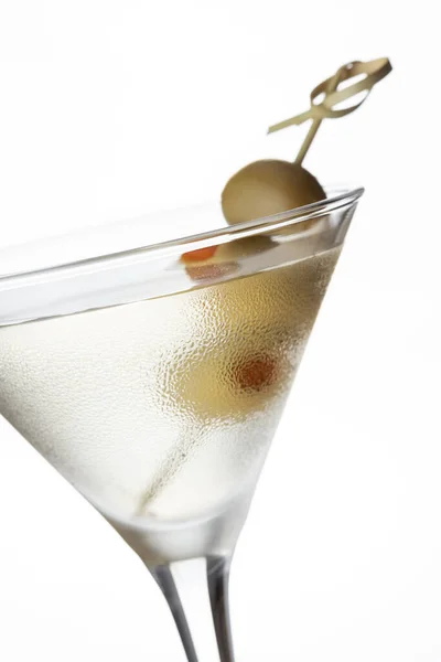 Gros Plan Cocktail Martini Avec Vodka Gin Sec Vermouth Quelques — Photo