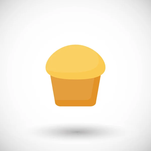 Ícone Plano Vetor Muffin Projeto Liso Padaria Pastelaria Cozinha Objeto — Vetor de Stock