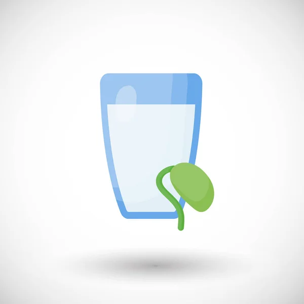 Icono Plano Vector Leche Soja Vaso Leche Vegana Vegetariana Base — Archivo Imágenes Vectoriales