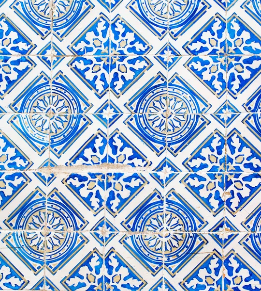 Traditional Ornate Portuguese Decorative Tiles Azulejos Vintage Pattern House Decoration — Stock Photo, Image