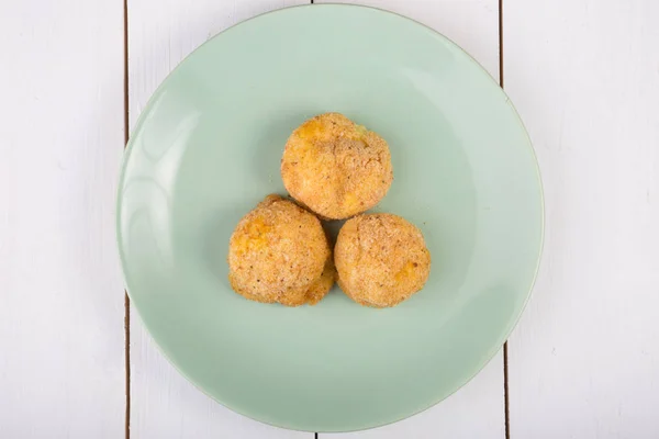 Baked Cheese Balls Served Plate — Stock Photo, Image