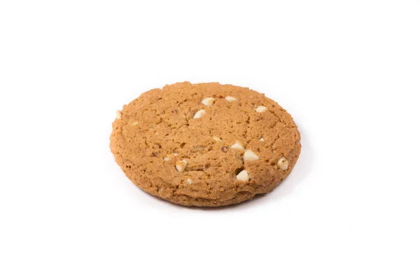 Čerstvé Pečené Ovesné Vločky Cookie Bílém Pozadí — Stock fotografie