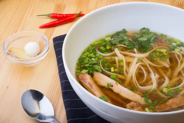 Soupe Nouilles Poulet Asiatique Piment — Photo