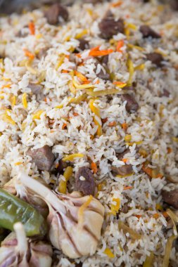 Geleneksel pilav pirinç çanağı bir kazan