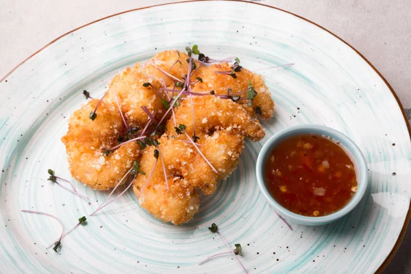 Camarões lanche frito em tempura — Fotografia de Stock