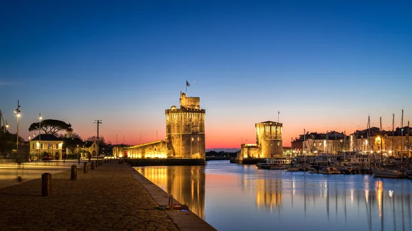 Vista Panorâmica Antigo Porto Rochelle Hora Azul Com Suas Famosas — Fotografia de Stock