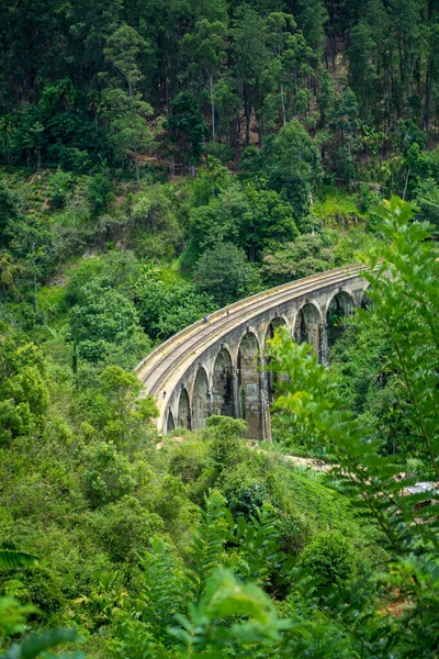 Nove Arcos Ponte Terras Altas Perto Ella Sri Lanka Selva — Fotografia de Stock