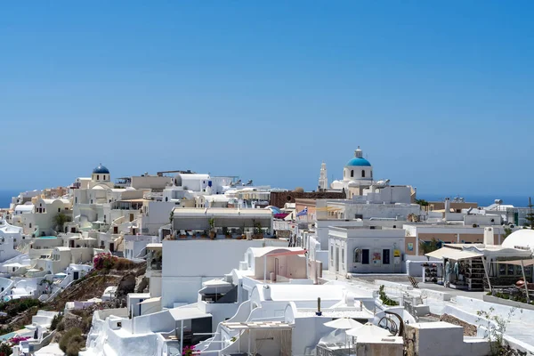 Beautiful View Oia Famous Town Its Typical White Houses Sunny — Stock Photo, Image