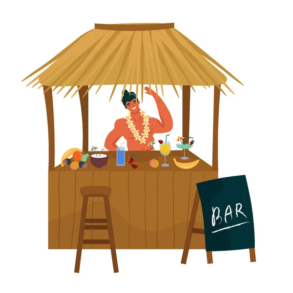 Dia Rei Kamehameha Bom Vetor Cartão Postal Plano Com Barmen — Vetor de Stock