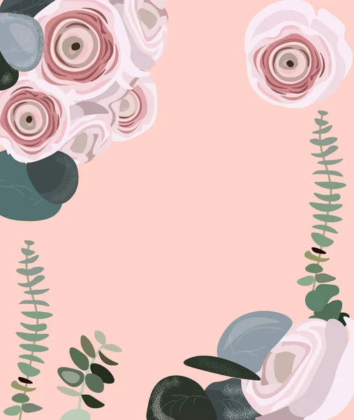 Bonito Vector Plano Fondo Floral Para Carteles Verano Primavera Volantes — Vector de stock