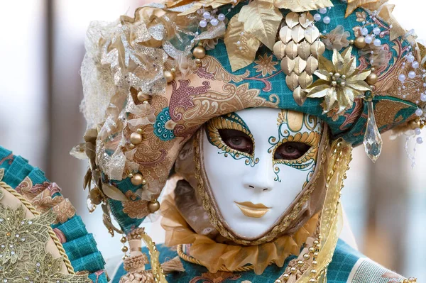 Feesten Traditioneel Masker Kostuum Het Jaarlijkse Carnaval Van Venetië Carnevale — Stockfoto