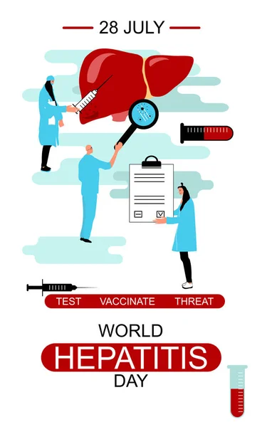Giornata Mondiale Dell Epatite Luglio Illustrazione Vettoriale Disegnata Mano Concetto — Vettoriale Stock