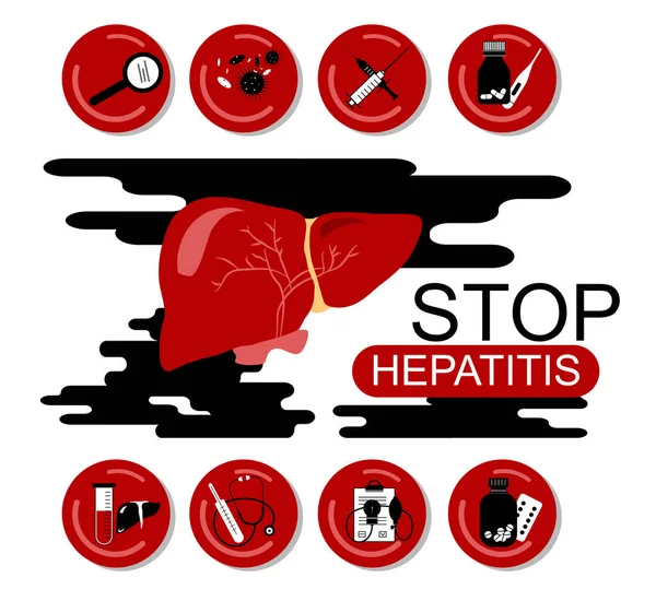 Dia Mundial Hepatite Julho Ilustração Vetorial Plana Conceito Hepatite Cirrose — Vetor de Stock