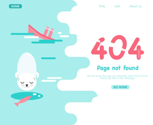 Erro Sistema 404 Página Não Encontrada Modelo Site Com Erro —  Vetores de Stock