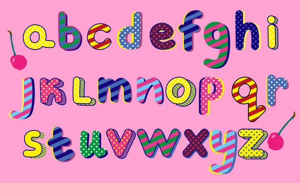 Alphabet Pop Art Stil Abc Schriftzug Lateinische Amerikanische Und Englische — Stockvektor