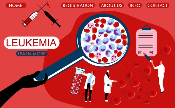 Concepto Del Día Mundial Leucemia Lupa Con Sangre Cáncer Llena — Archivo Imágenes Vectoriales