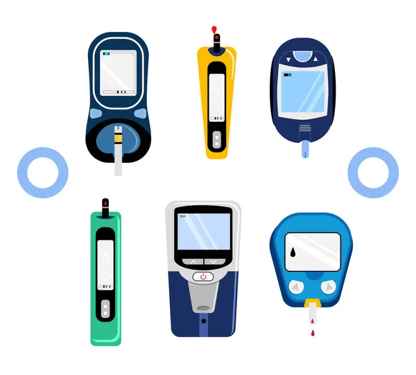 Glucometros Electroquímicos Fotométricos Pruebas Glucosa Diabética Líquidos Orgánicos Durante Embarazo — Vector de stock