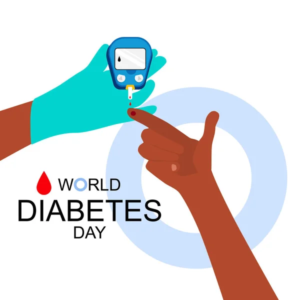 Ilustraciones Del Día Mundial Diabetes Las Manos Están Haciendo Prueba — Vector de stock