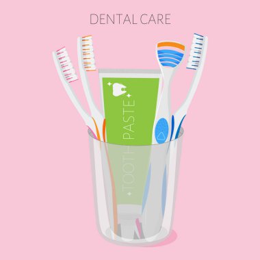 Bardaktaki elementler diş bakımı için..