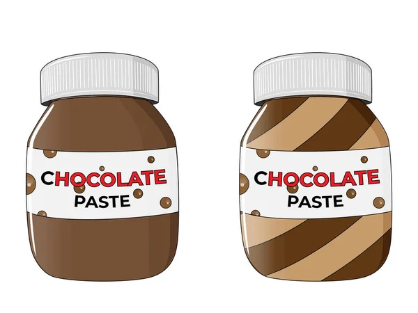 Ensemble de pâte de chocolat isolé sur fond blanc illustration vectorielle. — Image vectorielle