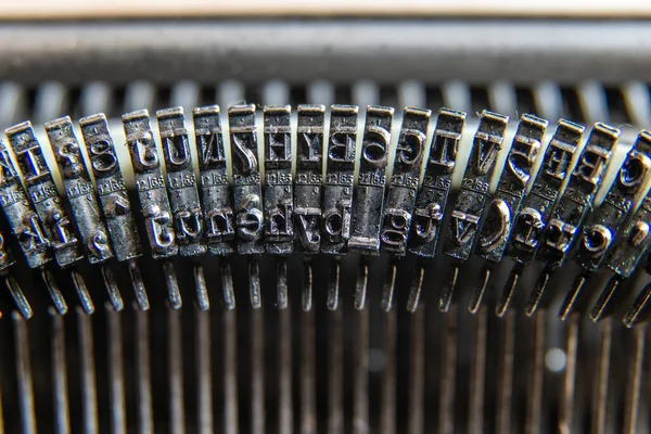 Schreibmaschinenfiguren Aus Nächster Nähe Fotografiert — Stockfoto