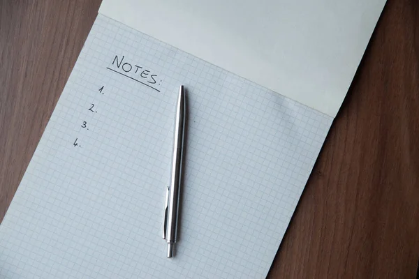 Notatki Zapisania Sprawdzonym Notatniku — Zdjęcie stockowe