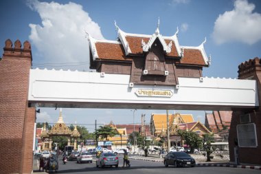 Khorat, Tayland, Kasım 2017 yaklaşık: Pratu Phonsan kapısı eski şehir şehir Khorat veya Nakhon Ratchasima Isan içinde şehir duvar.