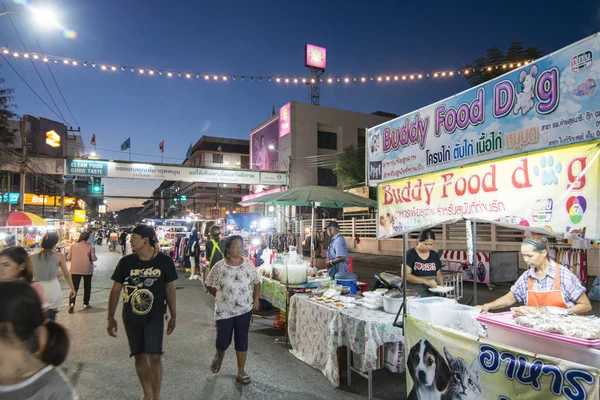 Khorat Thailandia Circa Novembre 2017 Streetfood Mercato Notturno Nel Centro — Foto Stock