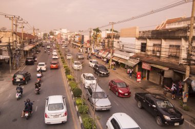 Khorat, Tayland, Kasım 2017 yaklaşık: yol Khorat veya Nakhon Ratchasima Isan içinde şehir merkezinde.
