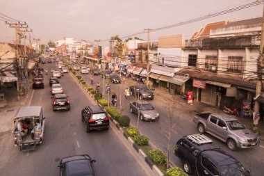 Khorat, Tayland, Kasım 2017 yaklaşık: yol Khorat veya Nakhon Ratchasima Isan içinde şehir merkezinde.