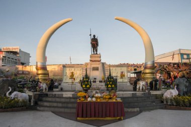 Phaya Surin Pakdee Anıt veya fil Squarel bir Tayland Surin şehir içinde. Tayland, bir, Surin, Kasım, 2017
