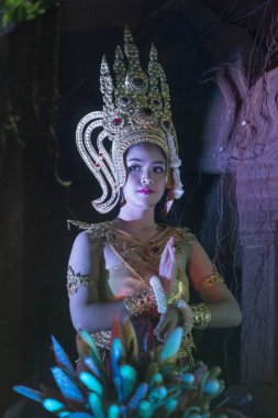 geleneksel Tay dans Festivali'nde geleneksel fil yuvarlak kadar Tayland Isan Surin şehir. Tayland, bir, Surin, Kasım, 2017