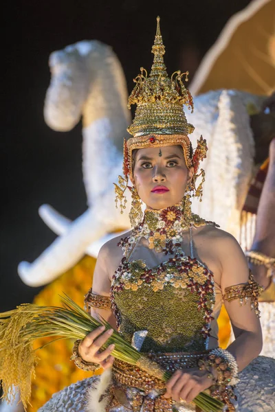 Tradicional Danza Tailandesa Tradicional Festival Ronda Elefantes Ciudad Surin Isan — Foto de Stock