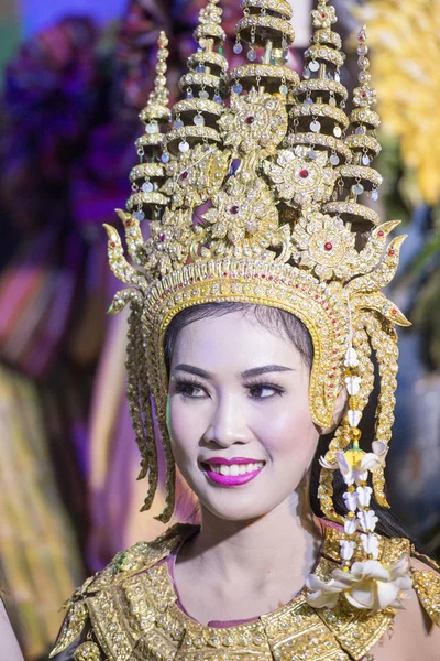 Tradicional Vestido Tailandês Dança Mulheres Tradicional Elephant Festival Cidade Surin — Fotografia de Stock