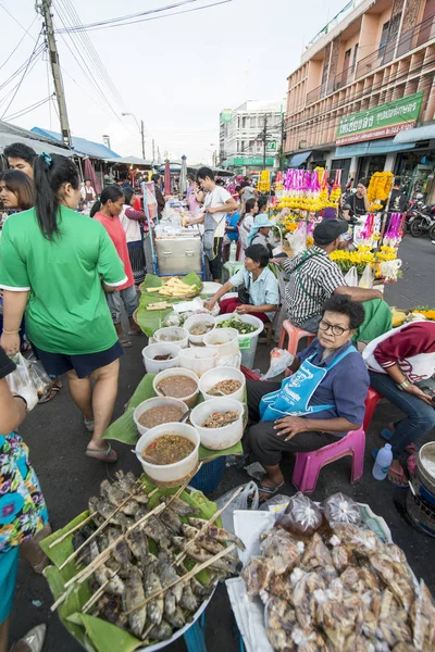 Mercado Alimentos Ciudad Vieja Torre Del Reloj Ciudad Surin Isan — Foto de Stock