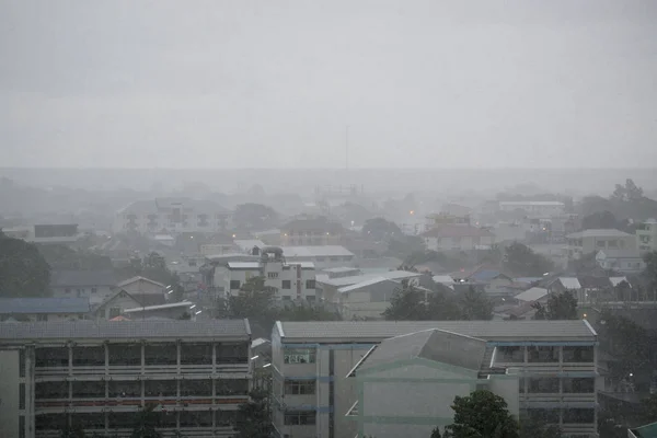 Nuvole Pioggia Vista Della Città Surin Isan Thailandia Thailandia Isan — Foto Stock