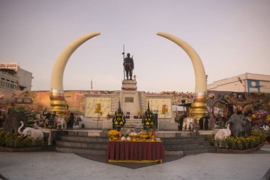 Phaya Surin Pakdee Anıt veya fil Squarel bir Tayland Surin şehir içinde. Tayland, bir, Surin, Kasım, 2017