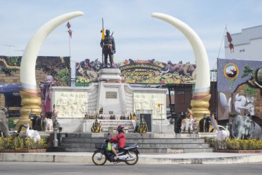 Phaya Surin Pakdee Anıt veya fil Squarel bir Tayland Surin şehir içinde. Tayland, bir, Surin, Kasım, 2017