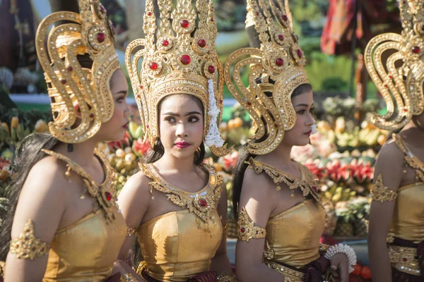 Tradicional Danza Tailandesa Tradicional Festival Ronda Elefantes Ciudad Surin Isan — Foto de Stock