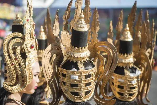 Traditioneller Thailändischer Tanz Beim Traditionellen Elefantenfest Der Stadt Surin Isan — Stockfoto