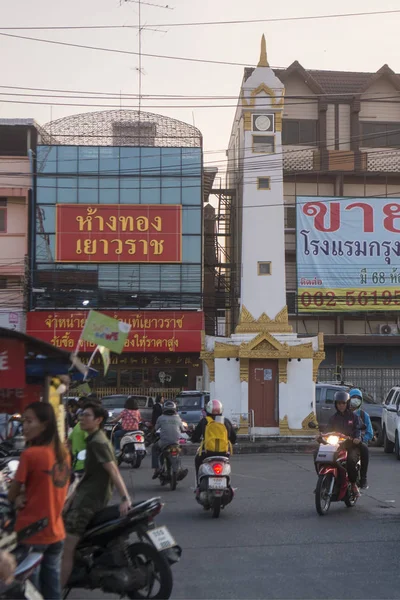 Der Uhrturm Auf Dem Markt Der Stadt Surin Isan Nordosten — Stockfoto