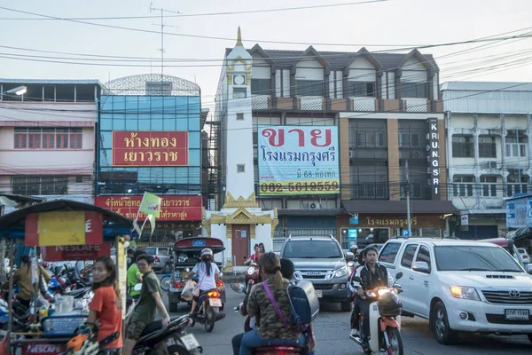 Torre Dell Orologio Mercato Nella Città Surin Isan Nel Nord — Foto Stock