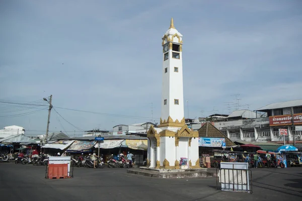 Věž Hodinami Trhu Městě Surin Isan Severovýchodním Thajsku Thajsko Isan — Stock fotografie