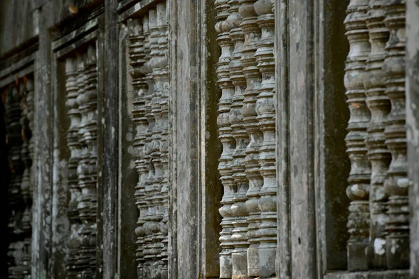Fönster Tempel Ruiner Beng Mealea Norr Det Tempelstaden Angkor Nära — Stockfoto